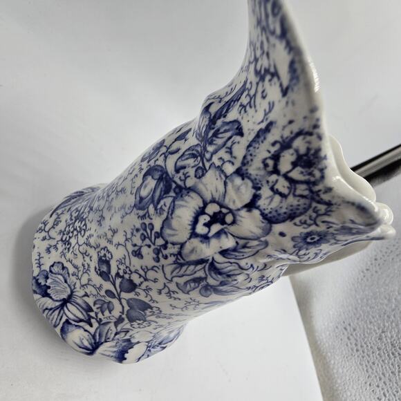 Vtg J Kent Fenton England Early 18th C Chintz 5" Pitcher Blue White Floral - Picture 2 of 8